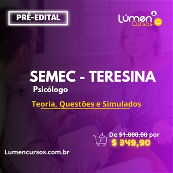 SEMEC/Teresina - Psicólogo (Extensivo Teoria + Questões)